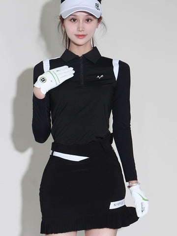 Summer K-style Golf Clothes Women's Clothing Long Sleeves Ice Silk Sun Protection Sports Breathable Silm Slim Looking Golf Suit