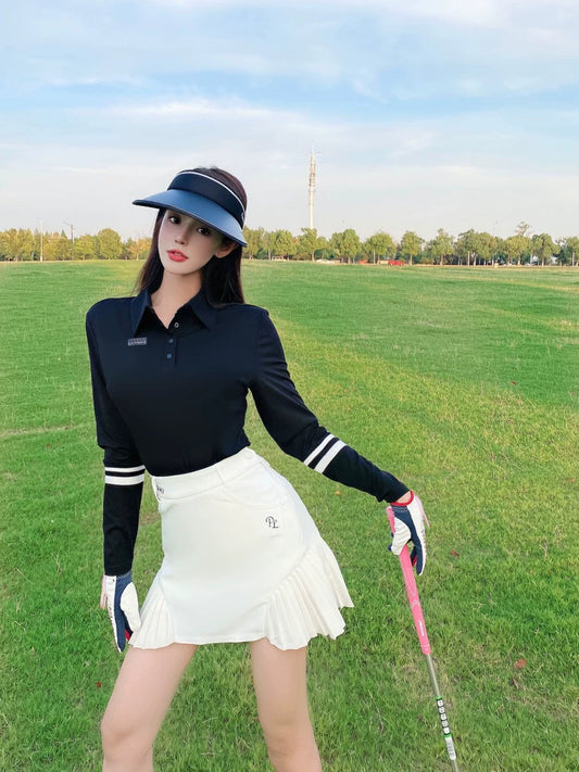 Long Sleeves K-style Silm Slim Looking Nylon Fabric Golf