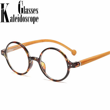 Round Anti Blue Light Reading Glasses Women Men Vintage Wood Grain Hyperopia Presbyopia Eyeglasses Diopter Eyewear +1.0 1.5 2.0