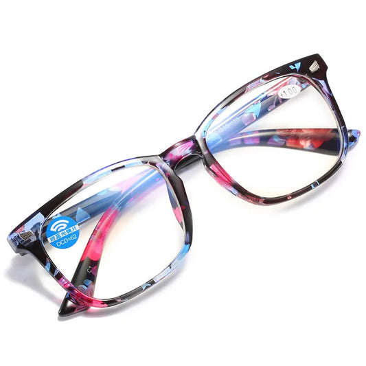 Large Frame Anti Blue Light Reading Glasses Women Rivet Presbyopia Eyeglasses With Diopter +1.0 +1.25 +1.75 +2.25 +3.0 +4.0